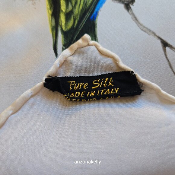 Vintage Silk Scarf Roland Ward Painted Birds Collectible - Picture 14 of 15